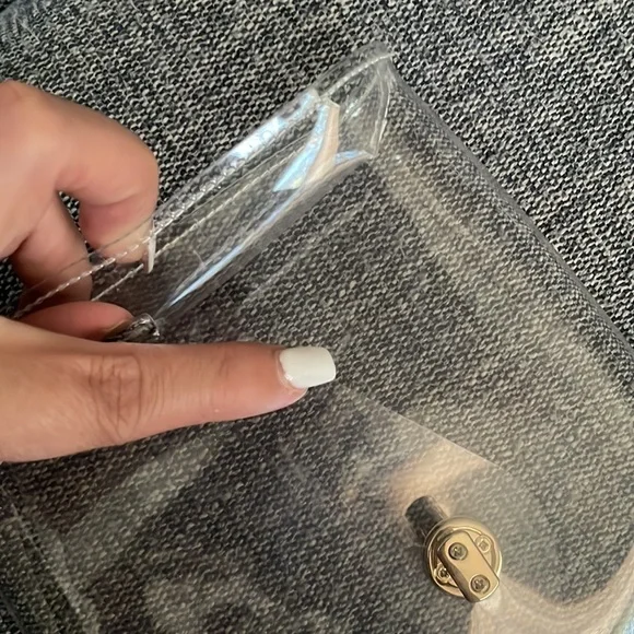 Clear crossbody  worn once,has 2 tiny white smears,see pic. - Picture 5 of 5